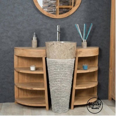 Noche Traverten Patlatma Dizayn Dikey Lavabo Noche Traverten Patlatma Dizayn Dikey Lavabo