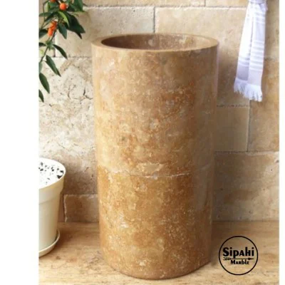 Noche Traverten Varil Model Dikey Lavabo Noche Traverten Varil Model Dikey Lavabo