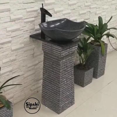 Toros Siyah Özel Tasarım Dikey Lavabo Toros Siyah Özel Tasarım Dikey Lavabo