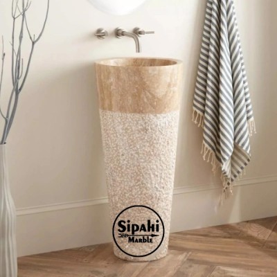 Traverten Konik Dikey Lavabo Traverten Konik Dikey Lavabo