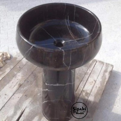 Toros Siyah Bombeli Dizayn Ayaklı Dikey Lavabo Toros Siyah Bombeli Dizayn Ayaklı Dikey Lavabo