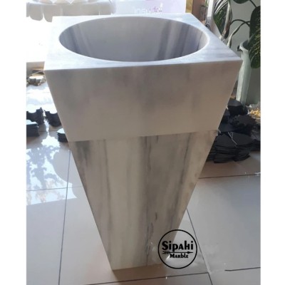 Marmara Pijamalı Kare Dikey Lavabo Marmara Pijamalı Kare Dikey Lavabo