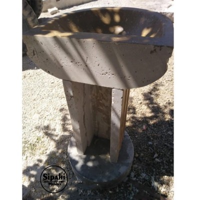 Noche Traverten Fırfırlı Dizayn Ayaklı Lavabo Noche Traverten Fırfırlı Dizayn Ayaklı Lavabo