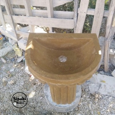 Noche Traverten Fırfırlı Dizayn Ayaklı Lavabo Noche Traverten Fırfırlı Dizayn Ayaklı Lavabo