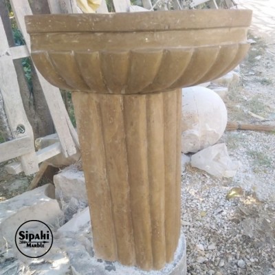 Noche Traverten Fırfırlı Dizayn Ayaklı Lavabo Noche Traverten Fırfırlı Dizayn Ayaklı Lavabo