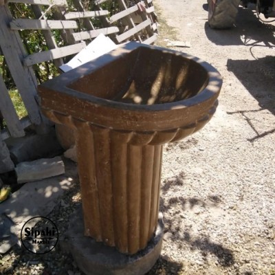 Noche Traverten Fırfırlı Dizayn Ayaklı Lavabo Noche Traverten Fırfırlı Dizayn Ayaklı Lavabo