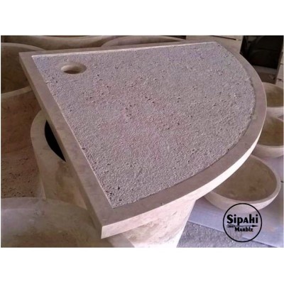 Traverten Oval Kenar Mucartalı Duş Teknesi Traverten Oval Kenar Mucartalı Duş Teknesi