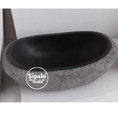 Bazalt Siyah Dışı Mucartalı Elips Lavabo Bazalt Siyah Dışı Mucartalı Elips Lavabo