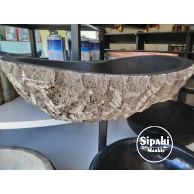 Bazalt Siyah Dışı Patlatma Elips Lavabo Bazalt Siyah Dışı Patlatma Elips Lavabo