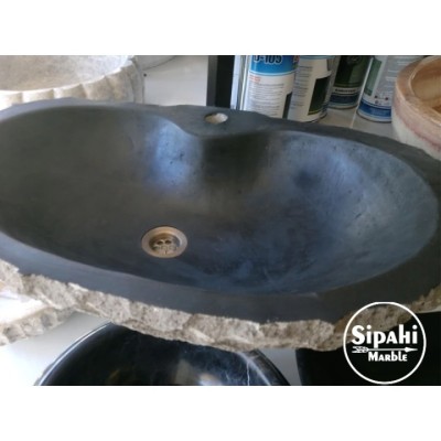 Bazalt Siyah Dışı Patlatma Elips Lavabo Bazalt Siyah Dışı Patlatma Elips Lavabo