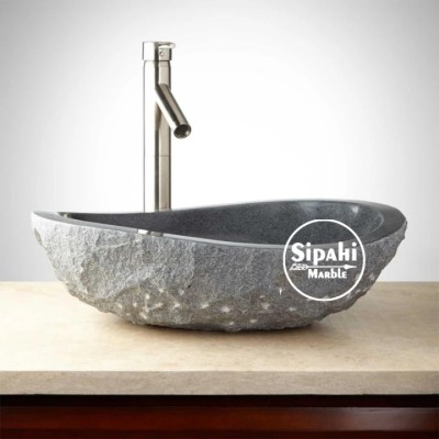 Bazalt Siyah Dışı Patlatma Elips Lavabo Bazalt Siyah Dışı Patlatma Elips Lavabo
