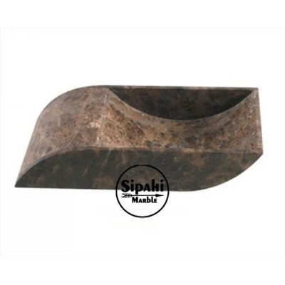 Dark Emperador Dalgalı Yüzey Elips Lavabo Dark Emperador Dalgalı Yüzey Elips Lavabo