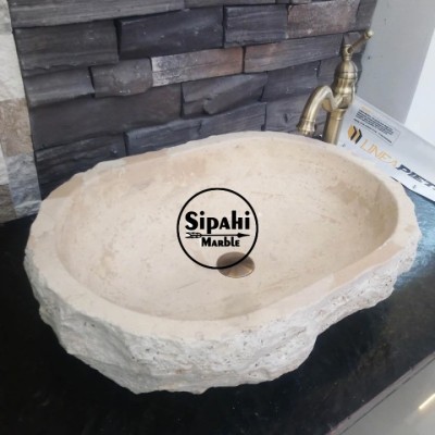 Traverten Dışı Patlatma Kayık Lavabo Traverten Dışı Patlatma Kayık Lavabo