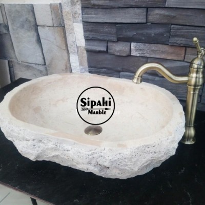 Traverten Dışı Patlatma Kayık Lavabo Traverten Dışı Patlatma Kayık Lavabo