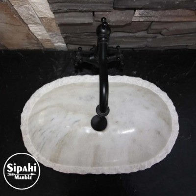 Beyaz Mermer Dikey Patlatma Dizayn Lavabo Beyaz Mermer Dikey Patlatma Dizayn Lavabo