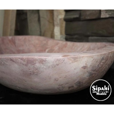 Pembe Traverten Elips Dizayn Lavabo Pembe Traverten Elips Dizayn Lavabo