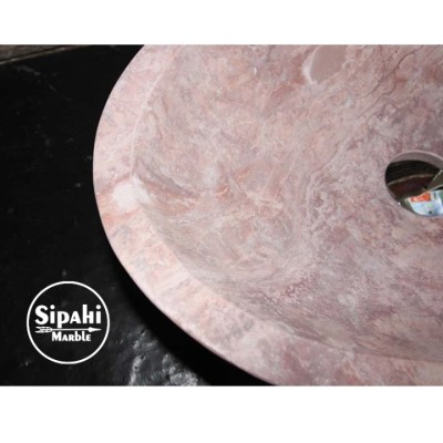 Pembe Traverten Elips Dizayn Lavabo Pembe Traverten Elips Dizayn Lavabo