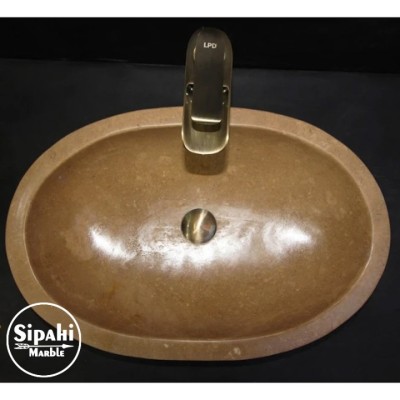 Noche Traverten Oval Elips Lavabo Noche Traverten Oval Elips Lavabo