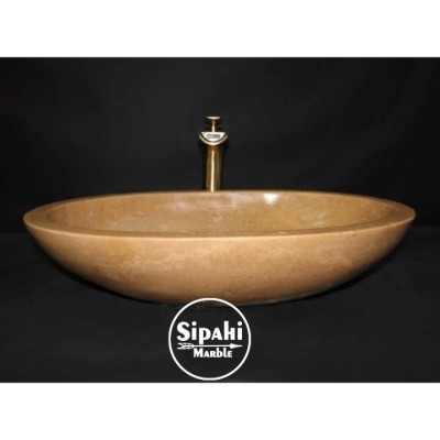 Noche Traverten Oval Elips Lavabo Noche Traverten Oval Elips Lavabo