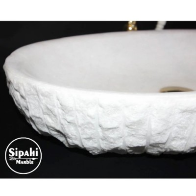 Kristal Beyaz Dışı Patlatma Elips Lavabo Kristal Beyaz Dışı Patlatma Elips Lavabo