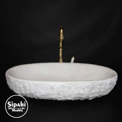 Kristal Beyaz Dışı Patlatma Elips Lavabo Kristal Beyaz Dışı Patlatma Elips Lavabo