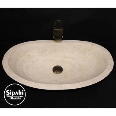Traverten Elips Kayık Lavabo Traverten Elips Kayık Lavabo