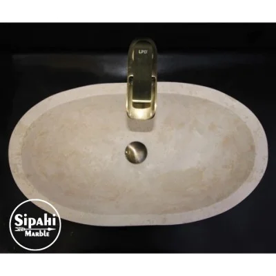 Traverten Elips Kayık Lavabo Traverten Elips Kayık Lavabo