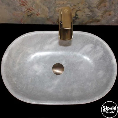 Gri Mermer İnce Kenar Elips Lavabo Gri Mermer İnce Kenar Elips Lavabo