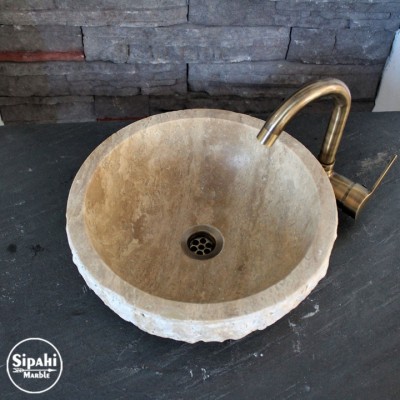 Eskitme Traverten Dışı Patlatma Mini Lavabo Eskitme Traverten Dışı Patlatma Mini Lavabo