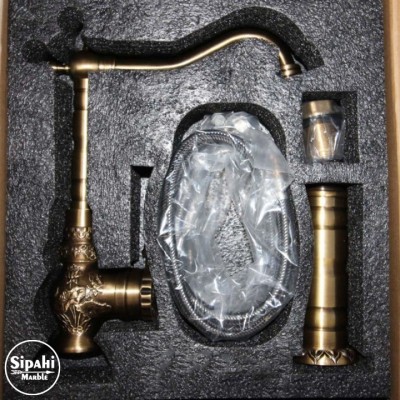 Eskitme İşlemeli Çanak Lavabo Bataryası Eskitme İşlemeli Çanak Lavabo Bataryası