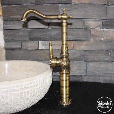 Eskitme İşlemeli Çanak Lavabo Bataryası Eskitme İşlemeli Çanak Lavabo Bataryası