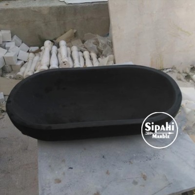 Bazalt Siyah Oval Kayık Lavabo Bazalt Siyah Oval Kayık Lavabo