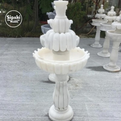 Beyaz Mermer Vazolu Yaprak Dizayn Salon Fıskiyesi Beyaz Mermer Vazolu Yaprak Dizayn Salon Fıskiyesi