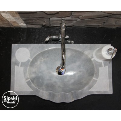 Gray Marble Palace Design Washbasin Gray Marble Palace Design Washbasin