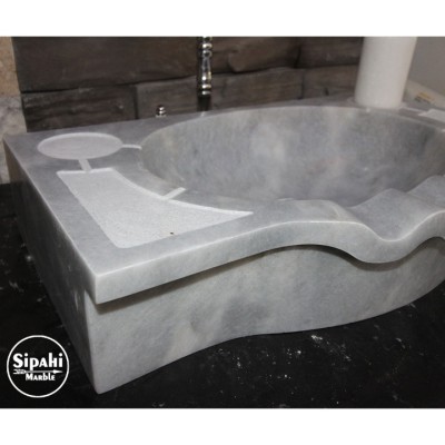 Gray Marble Palace Design Washbasin Gray Marble Palace Design Washbasin
