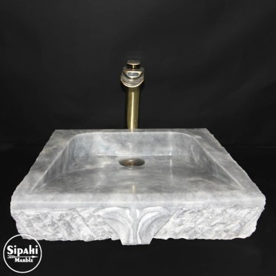 Gri Mermer Saray İşlemeli Lavabo Gri Mermer Saray İşlemeli Lavabo