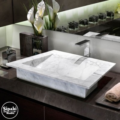 Grili Beyaz Mermer Berlin Kare Lavabo Grili Beyaz Mermer Berlin Kare Lavabo