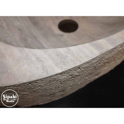 Gümüş Traverten Kenarlıklı Dışı Mucartalı Lavabo Gümüş Traverten Kenarlıklı Dışı Mucartalı Lavabo