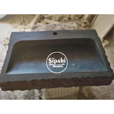 Bazalt Siyah Dışı Patlatma Dikdörtgen Lavabo Bazalt Siyah Dışı Patlatma Dikdörtgen Lavabo