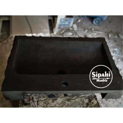 Bazalt Siyah Dışı Patlatma Dikdörtgen Lavabo Bazalt Siyah Dışı Patlatma Dikdörtgen Lavabo