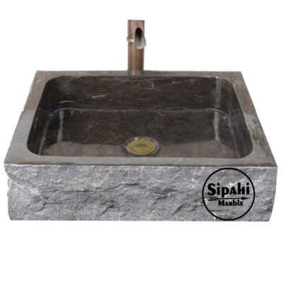 Bazalt Siyah Dışı Patlatma Kare Lavabo Bazalt Siyah Dışı Patlatma Kare Lavabo