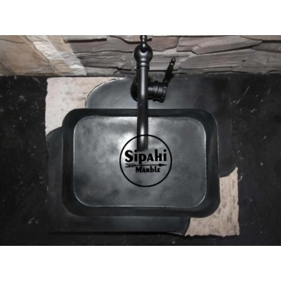 Bazalt Siyah Dizayn Kare Lavabo Bazalt Siyah Dizayn Kare Lavabo