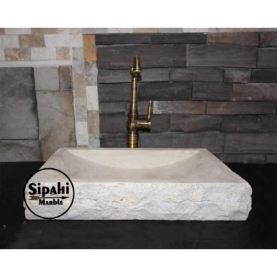 Light Traverten Dışı Patlatma Dikdörtgen Dizayn Lavabo Light Traverten Dışı Patlatma Dikdörtgen Dizayn Lavabo
