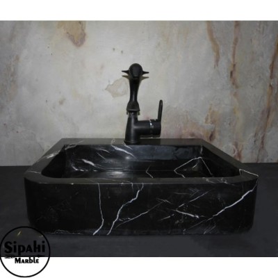 Toros Siyah Batarya Çıkışlı Kare Lavabo Toros Siyah Batarya Çıkışlı Kare Lavabo