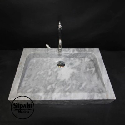 Gri Mermer Eğimli Lavabo Gri Mermer Eğimli Lavabo