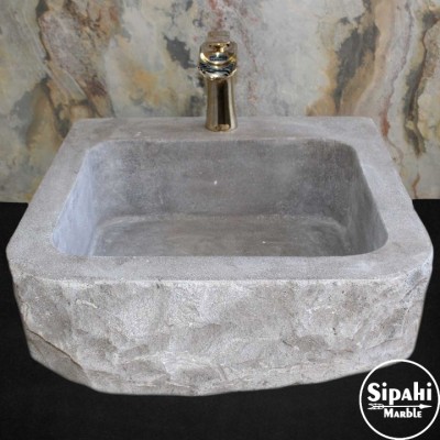 Antrasit Bazalt Batarya Çıkışlı Kare Lavabo Antrasit Bazalt Batarya Çıkışlı Kare Lavabo