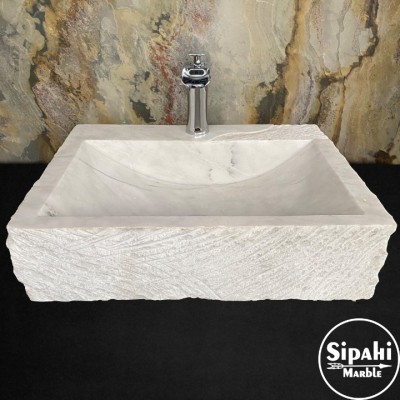 Afyon Beyaz Mermer Eskitme Katman Dizayn Lavabo Afyon Beyaz Mermer Eskitme Katman Dizayn Lavabo