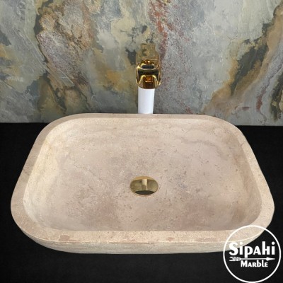 Traverten Oval Tasarım Lavabo Traverten Oval Tasarım Lavabo