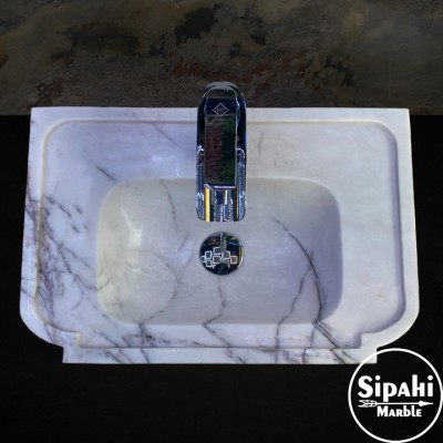 Leylak Mermer Batarya Çıkışlı Modern Lavabo Leylak Mermer Batarya Çıkışlı Modern Lavabo