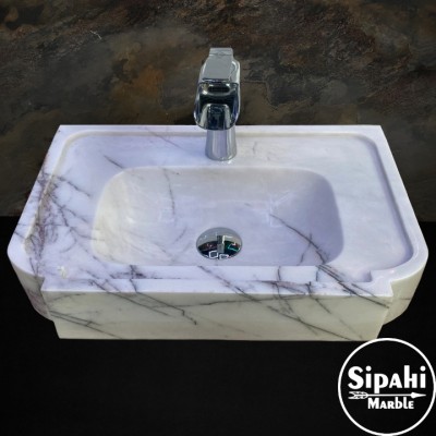 Leylak Mermer Batarya Çıkışlı Modern Lavabo Leylak Mermer Batarya Çıkışlı Modern Lavabo